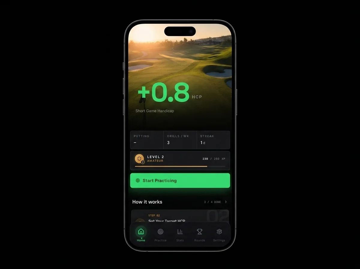 Scoring Zone app shown on phone — one of the genuinely free golf apps available in 2026
